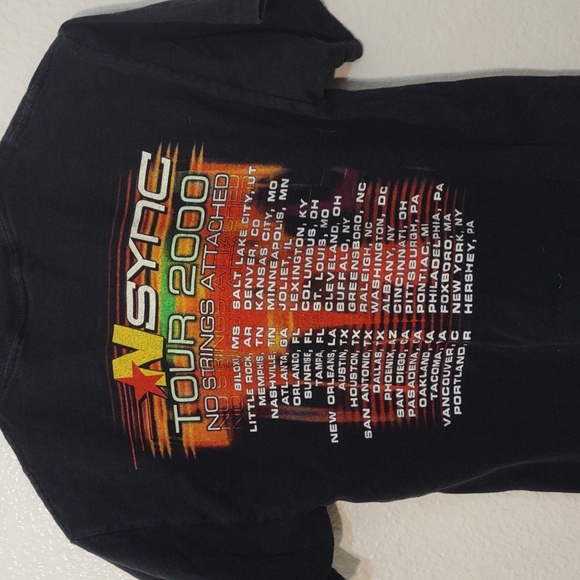 VINTAGE SLIGHTLY USED NSYNC NO STRINGS ATTACHED CONCERT TSHIRT 2000 SIZE S - Picture 8 of 9